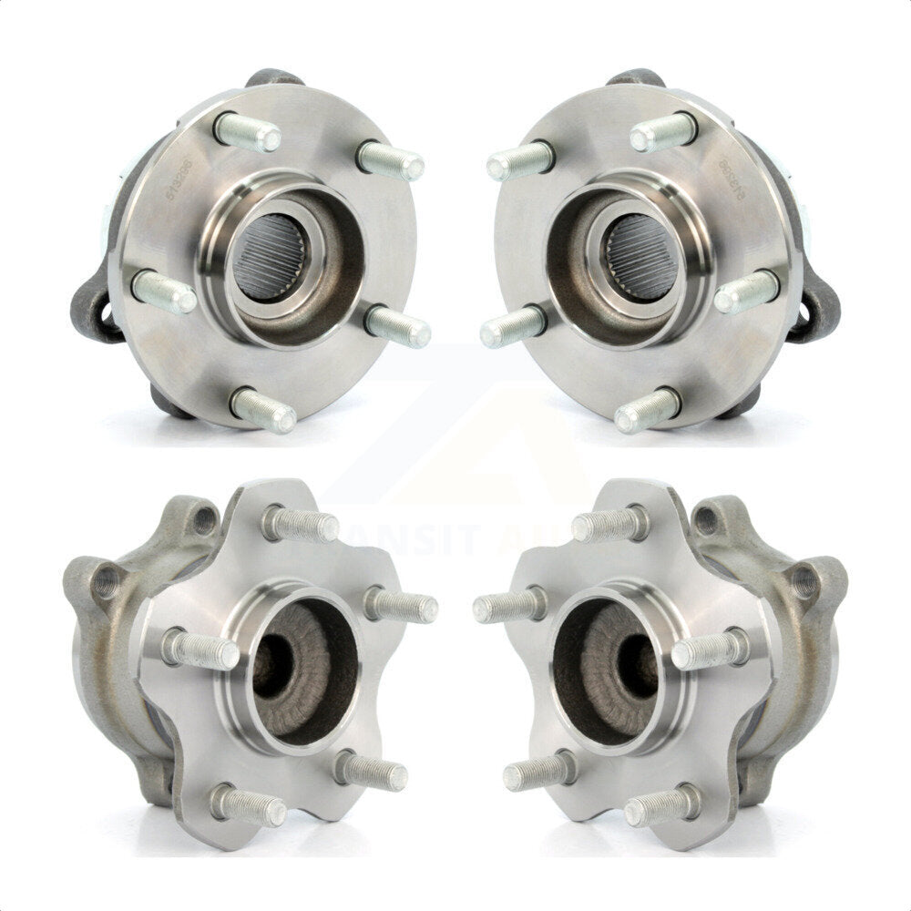 Front Rear Wheel Bearing & Hub Assembly Kit For 2007 Nissan Altima 3.5L with Non-ABS K70-101850