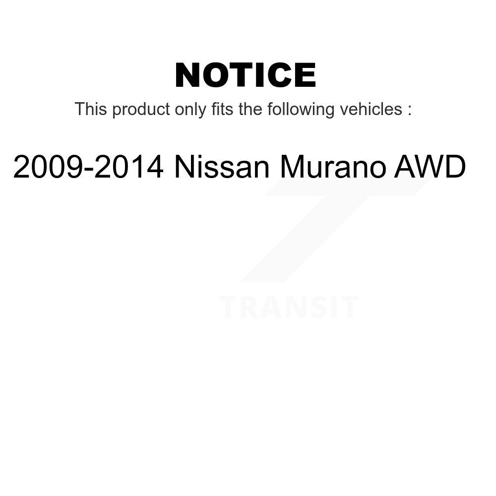 Front Rear Wheel Bearing & Hub Assembly Kit For 2009-2014 Nissan Murano AWD K70-101433