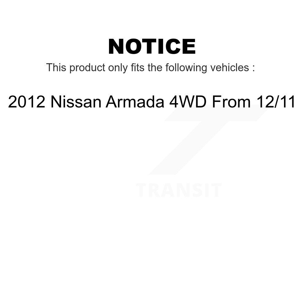 Front Rear Wheel Bearing & Hub Assembly Kit For 2012 Nissan Armada 4WD From 12 11 K70-101442