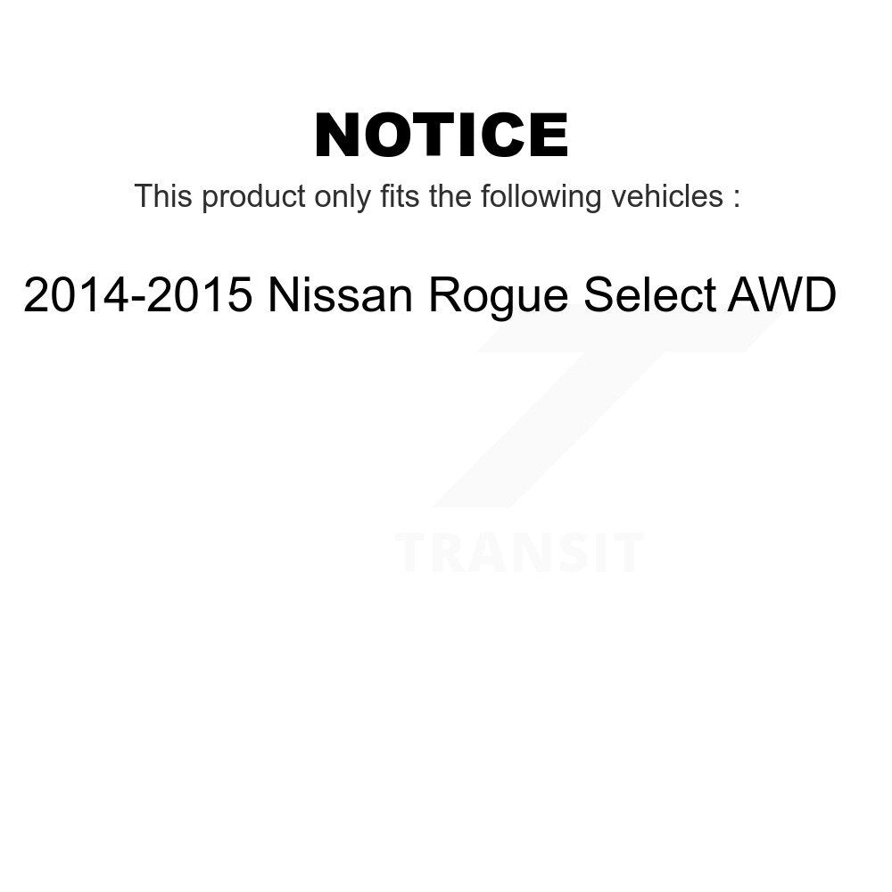 Front Rear Wheel Bearing & Hub Assembly Kit For 2014-2015 Nissan Rogue Select AWD K70-101357