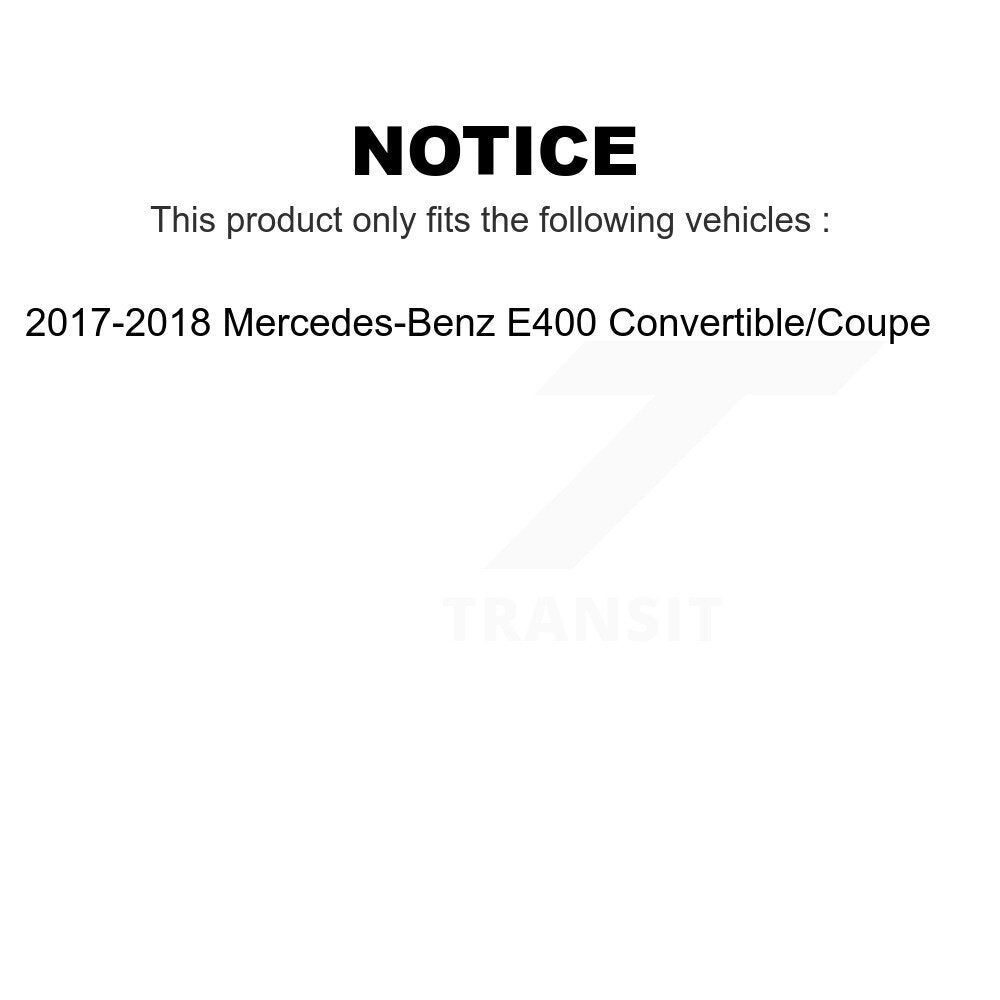 Front Rear Wheel Bearing & Hub Assembly Kit For 2017-2018 Mercedes-Benz E400 Convertible Coupe K70-101858