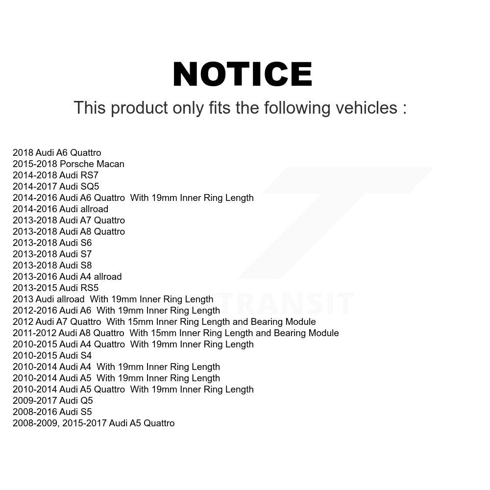 Front Rear Wheel Bearing & Hub Assembly Kit For Audi Q5 A4 Porsche Macan A6 Quattro A5 A7 A8 S5 S4 allroad SQ5 S6 S7 RS5 RS7 S8 K70-101746