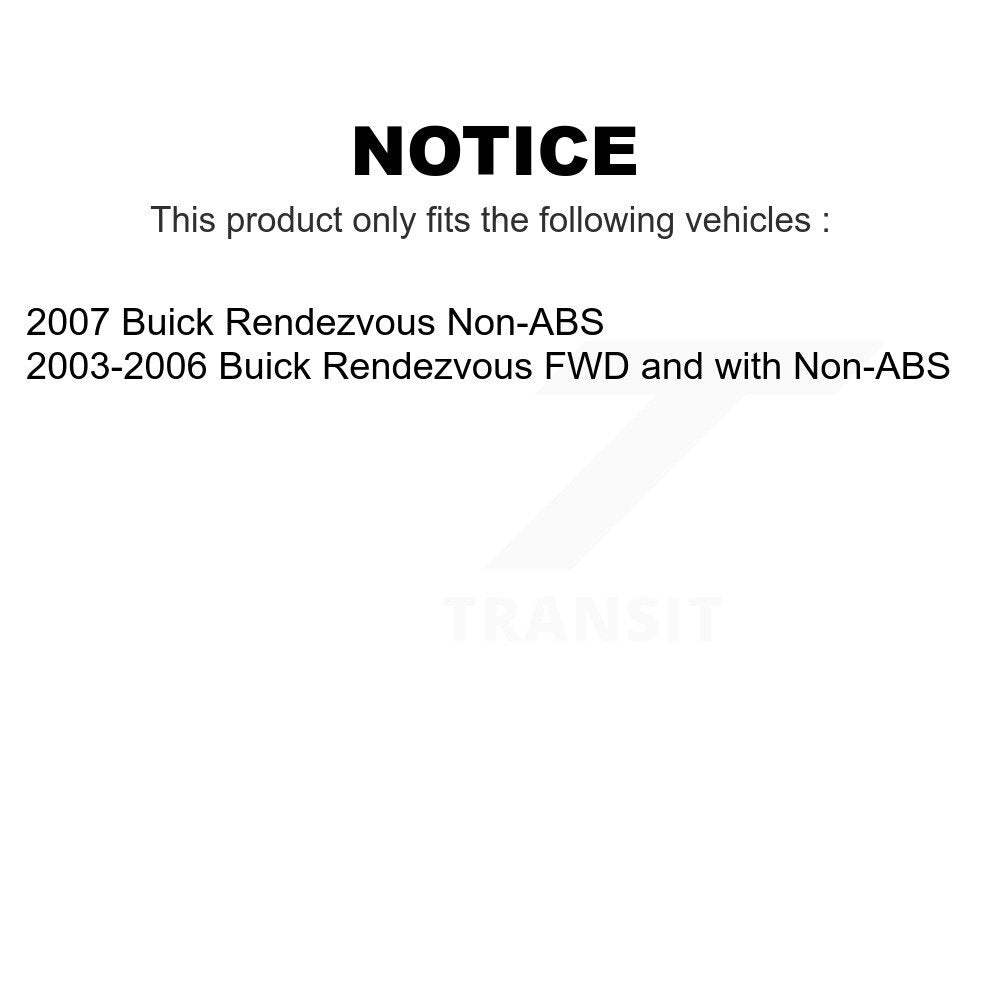 Front Rear Wheel Bearing & Hub Assembly Kit For Buick Rendezvous K70-101189