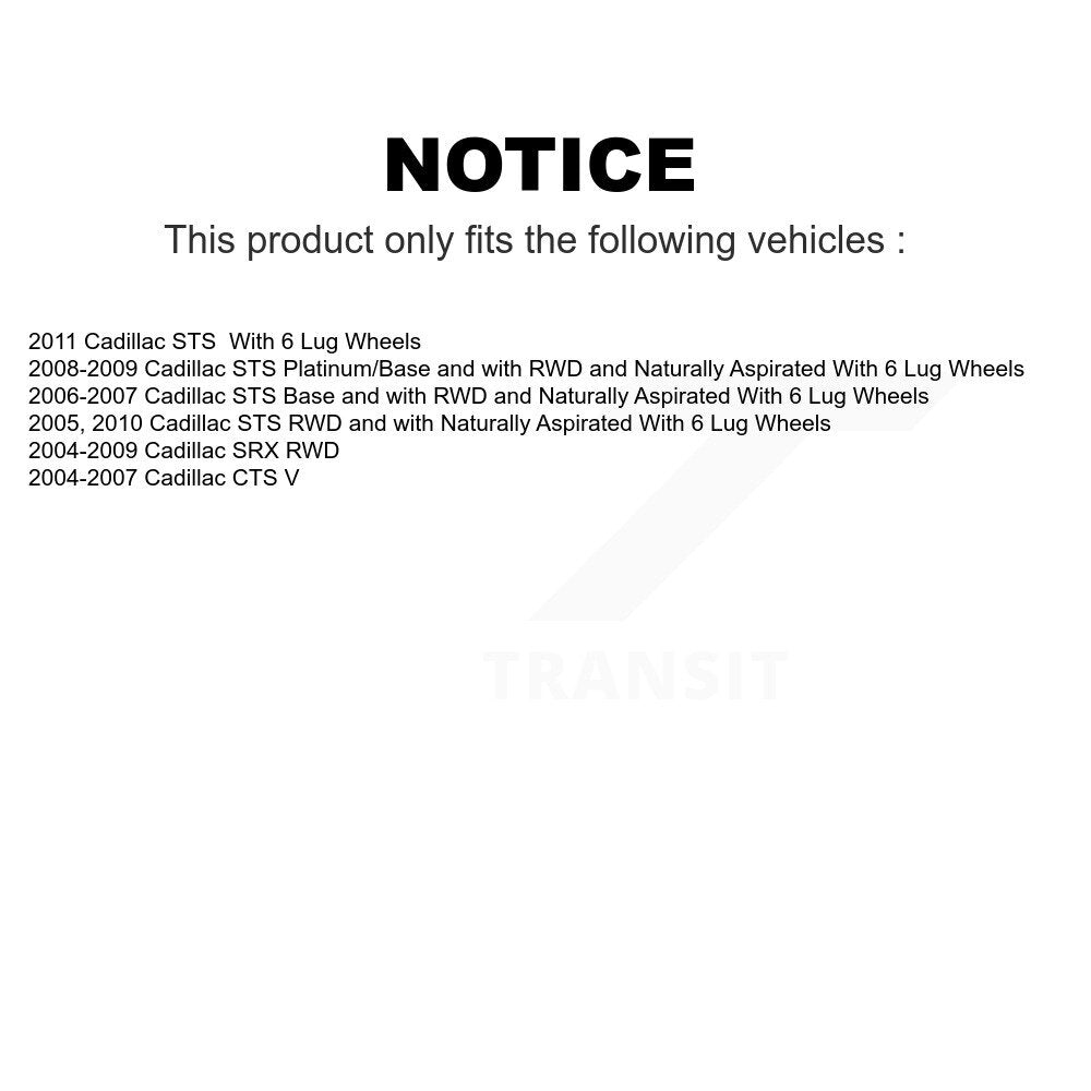 Front Rear Wheel Bearing & Hub Assembly Kit For Cadillac CTS SRX STS K70-101199