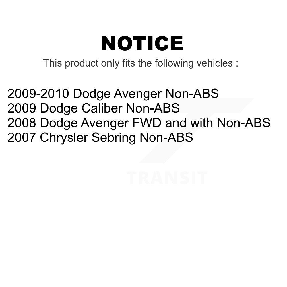 Front Rear Wheel Bearing & Hub Assembly Kit For Dodge Avenger Chrysler Sebring Caliber K70-101251