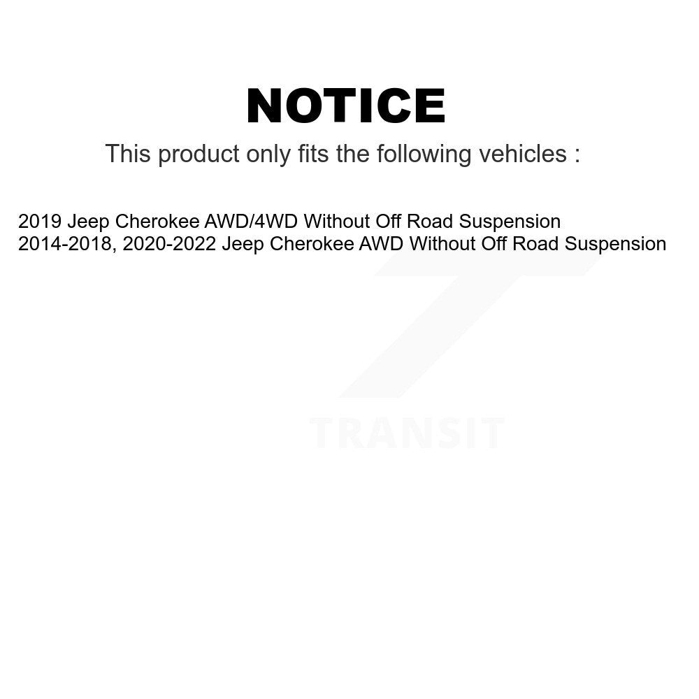 Front Rear Wheel Bearing & Hub Assembly Kit For Jeep Cherokee Without Off Road Suspension K70-101436