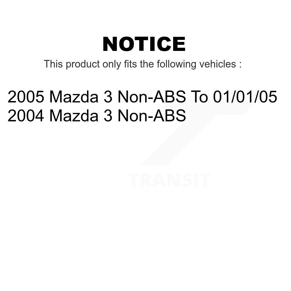 Front Rear Wheel Bearing & Hub Assembly Kit For Mazda 3 Non-ABS K70-101209