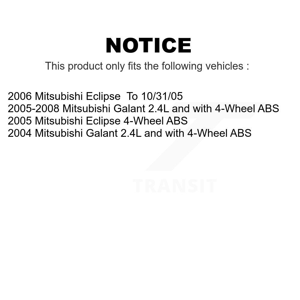 Front Rear Wheel Bearing & Hub Assembly Kit For Mitsubishi Galant Eclipse K70-101188