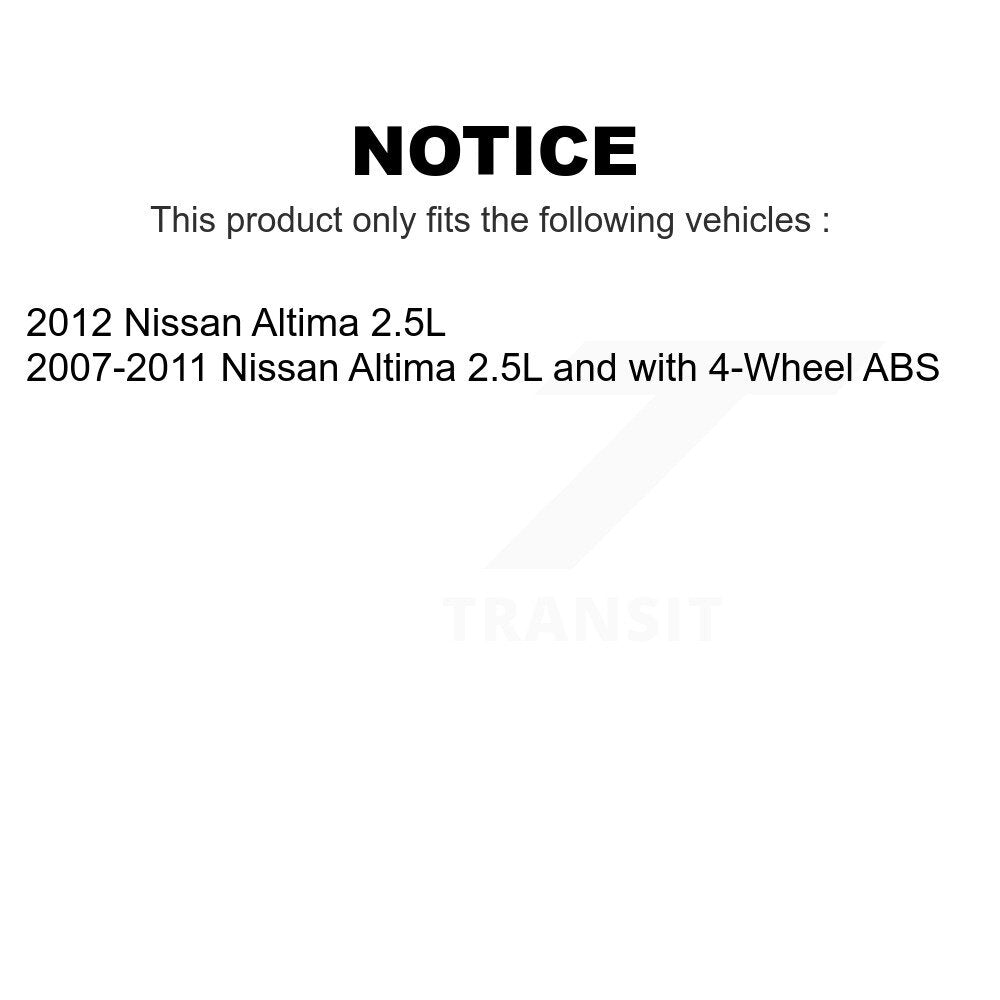 Front Rear Wheel Bearing & Hub Assembly Kit For Nissan Altima K70-101264