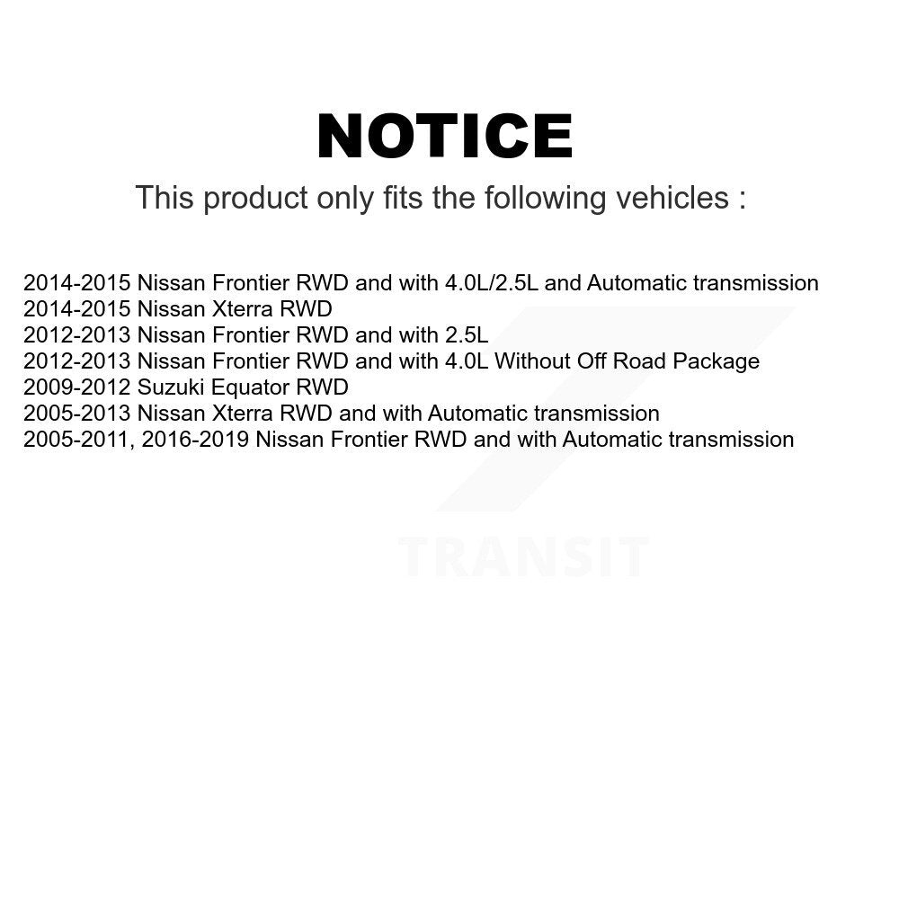 Front Rear Wheel Bearing & Hub Assembly Kit For Nissan Frontier Xterra Suzuki Equator K70-101292