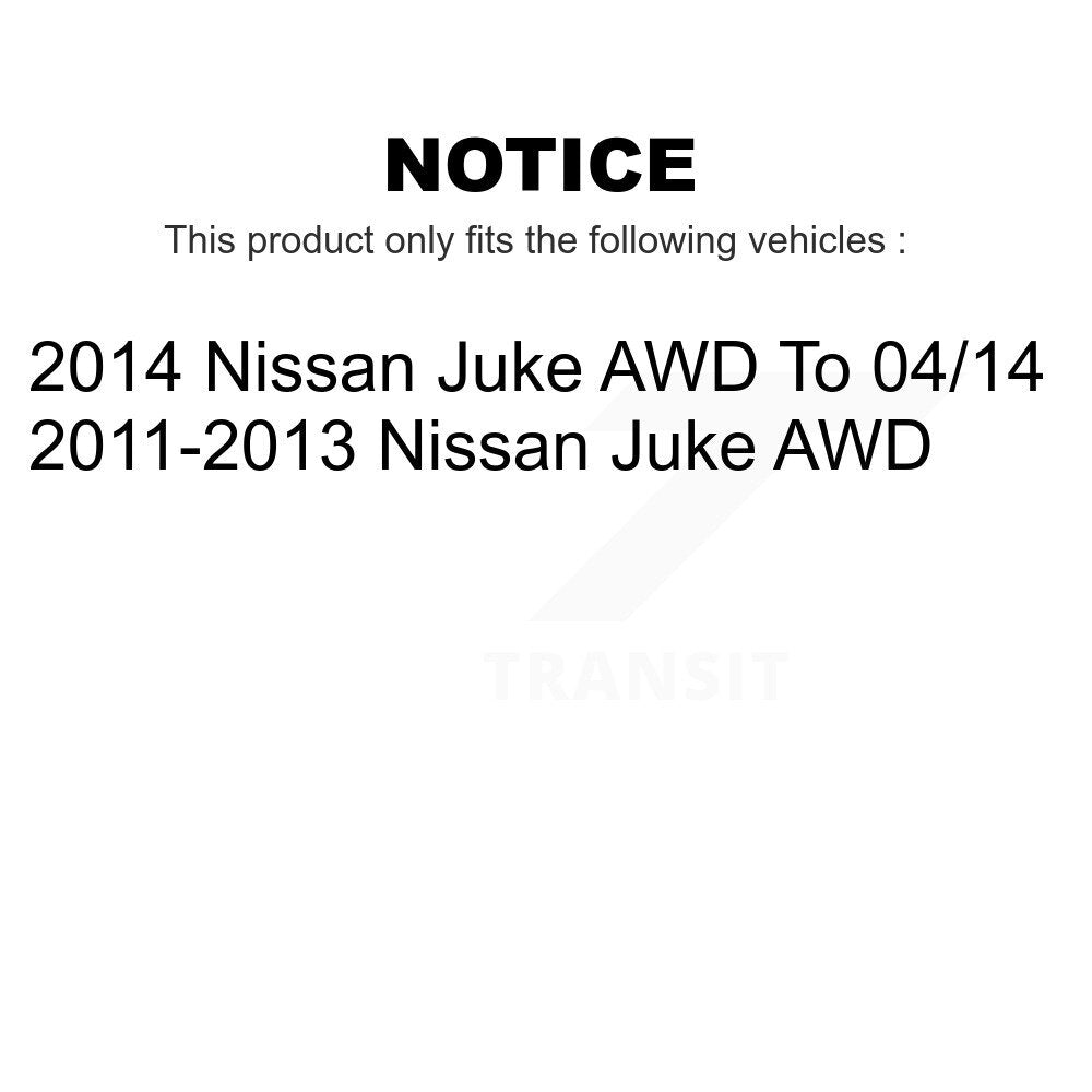 Front Rear Wheel Bearing & Hub Assembly Kit For Nissan Juke AWD K70-101284