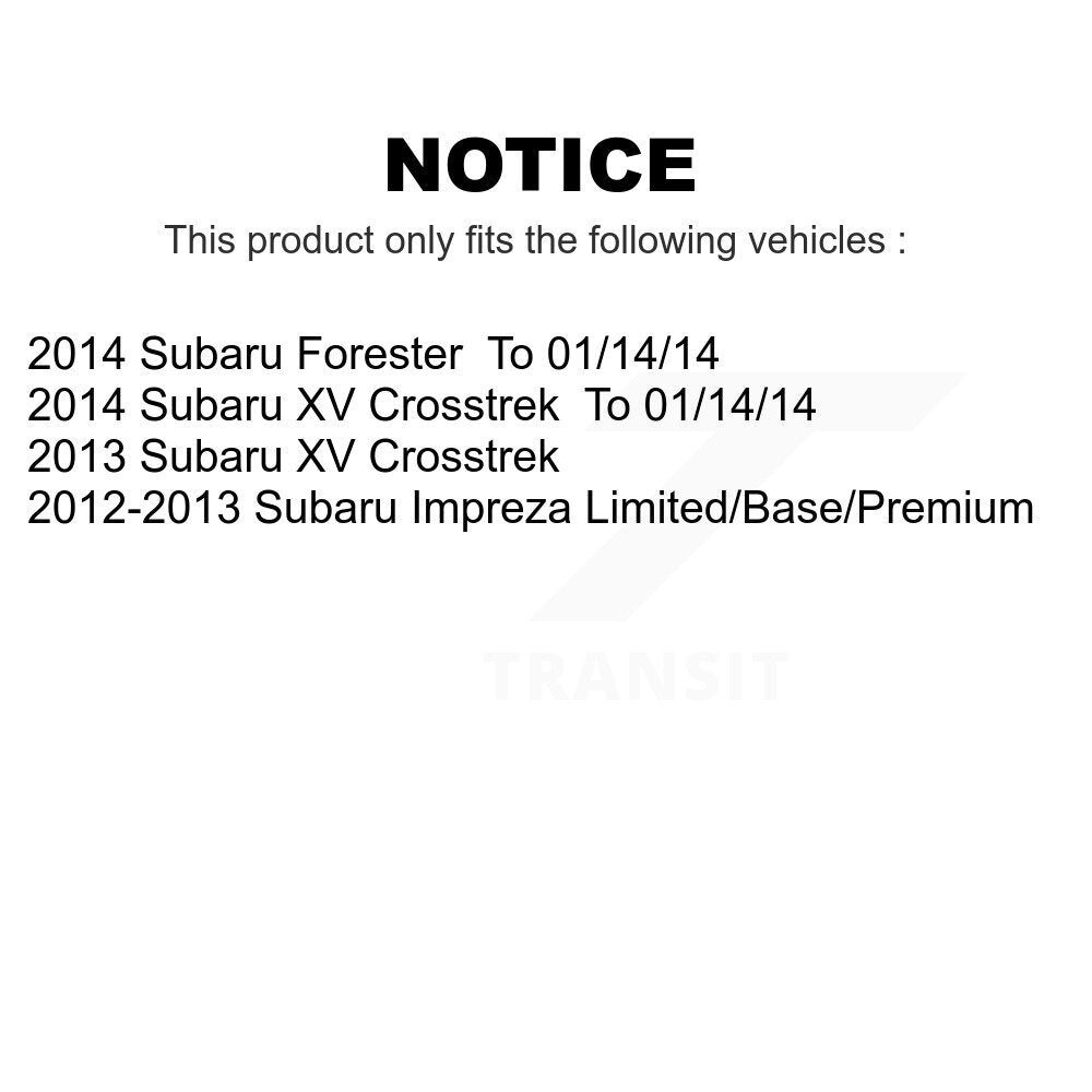 Front Rear Wheel Bearing & Hub Assembly Kit For Subaru Impreza Forester XV Crosstrek K70-101219