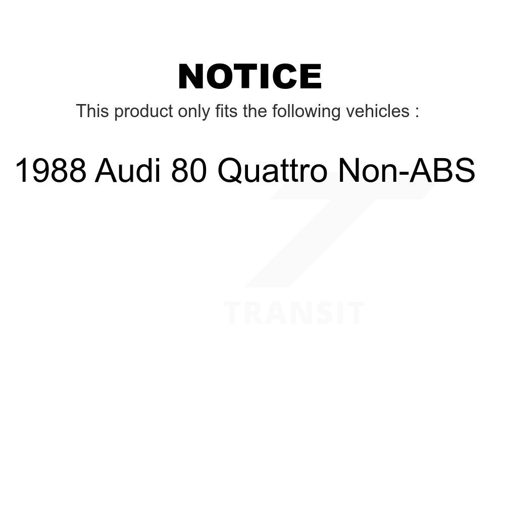 Front Rear Wheel Bearing Kit For 1988 Audi 80 Quattro Non-ABS K70-101133
