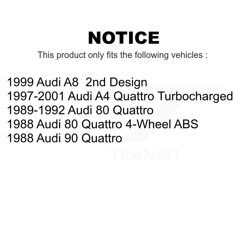 Front Rear Wheel Bearing Kit For Audi A4 Quattro 80 90 A8 K70-101720