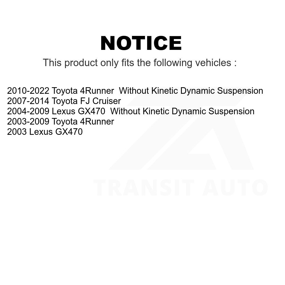 Front Right Suspension Stabilizer Bar Link Kit TOR-K90683 For Toyota 4Runner FJ Cruiser Lexus GX470