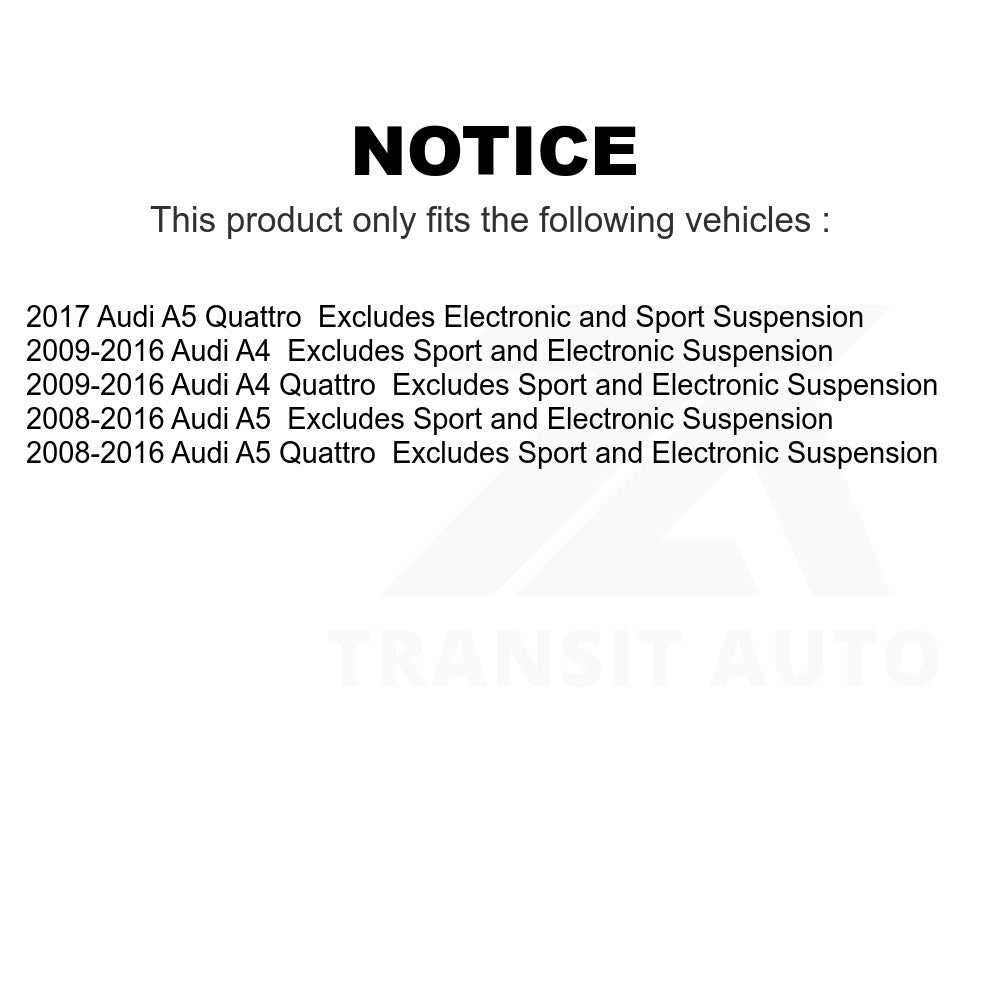 Front Right Suspension Strut Coil Spring Assembly 78A-11098 For Audi A4 Quattro A5 Excludes Sport Electronic