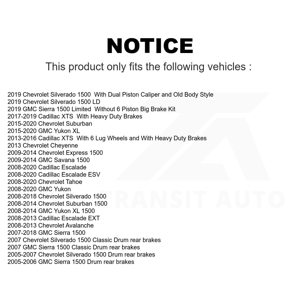 Front Semi-Metallic Disc Brake Pads NWF-ASD1363 For Chevrolet Silverado 1500 GMC Sierra Tahoe Cadillac Yukon Suburban Escalade XL Classic XTS Avalanche ESV Express LD EXT Savana Limited Cheyenne