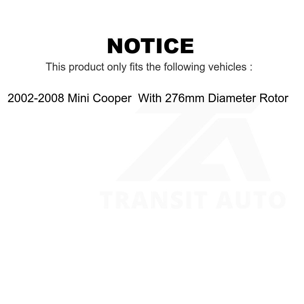 Front Semi-Metallic Disc Brake Pads NWF-PRM939 For 2002-2008 Mini Cooper With 276mm Diameter Rotor