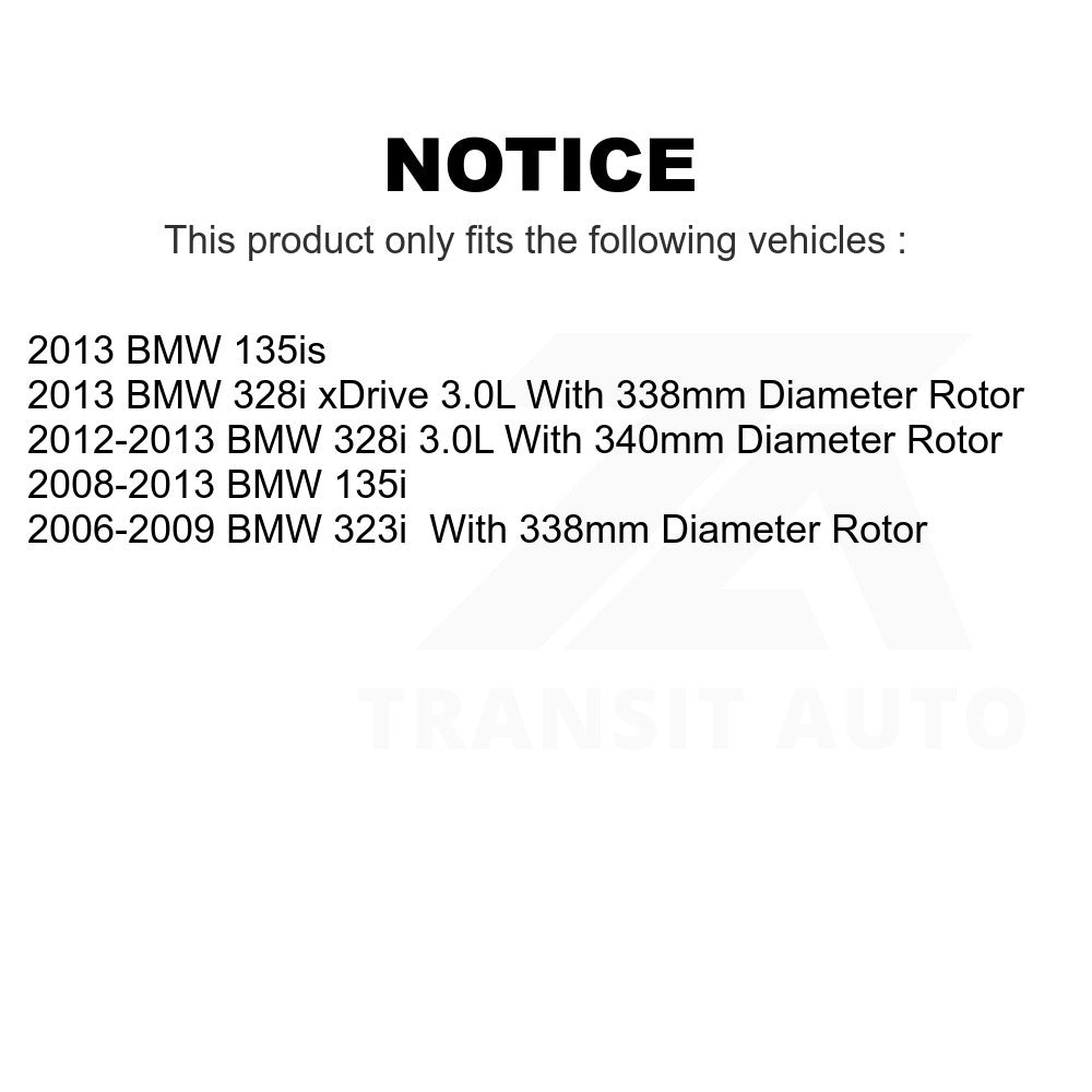 Front Semi-Metallic Disc Brake Pads PPF-D1371 For BMW 328i xDrive 135i 135is 323i