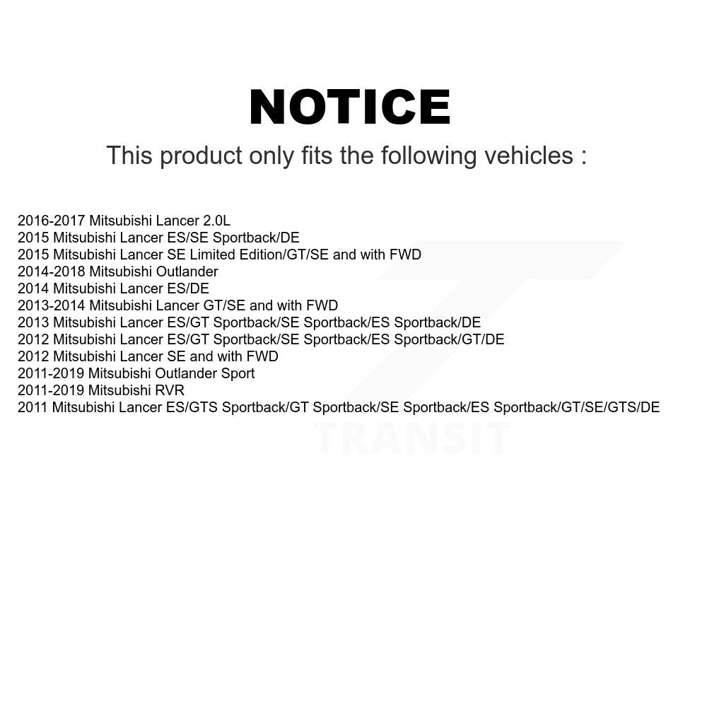 Front Steering Tie Rod End Kit For Mitsubishi Outlander Sport Lancer RVR KTR-101960
