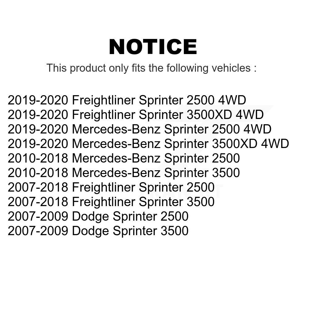 Front Steering Tie Rod End Kit For Sprinter 2500 Mercedes-Benz 3500 Freightliner Dodge 3500XD KTR-101947