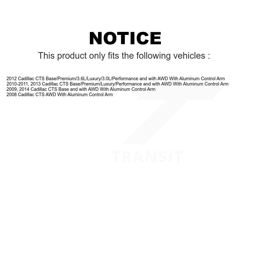 Front Suspension Ball Joint And Tie Rod End Kit For Cadillac CTS With Aluminum Control Arm KTR-102485
