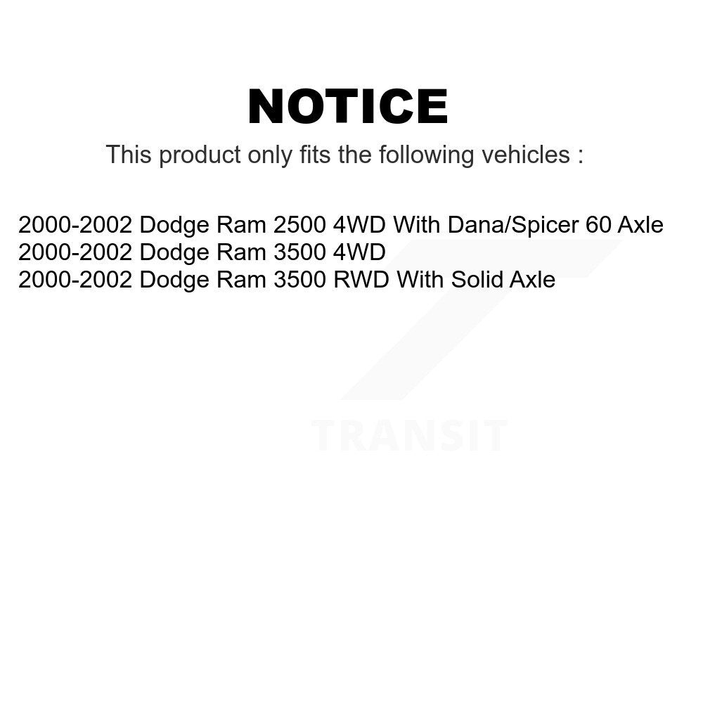 Front Suspension Ball Joints Kit For 2000-2002 Dodge Ram 2500 3500 KTR-101804