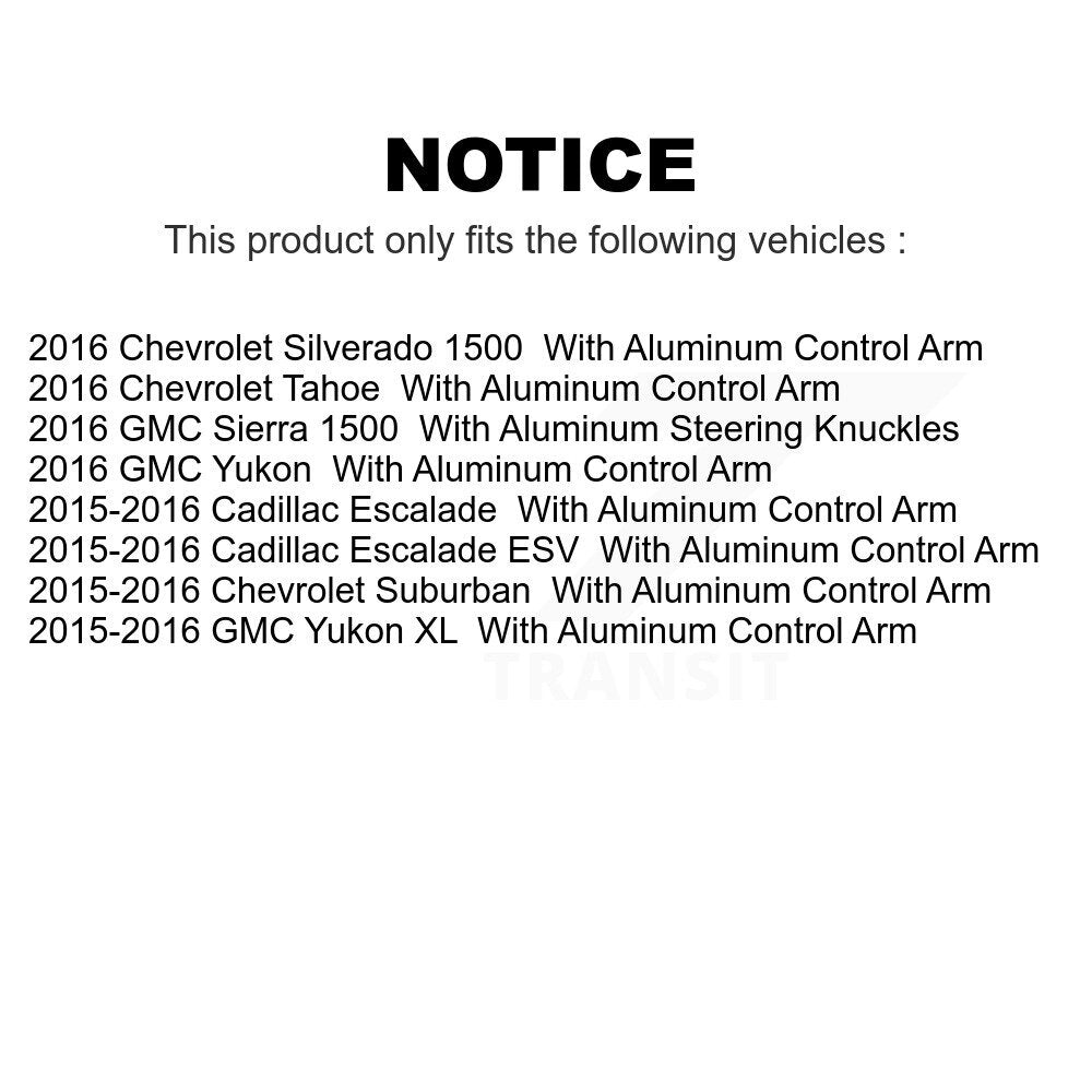 Front Suspension Ball Joints Kit For Chevrolet Silverado 1500 GMC Suburban Sierra Tahoe Cadillac Yukon XL Escalade ESV KTR-104381