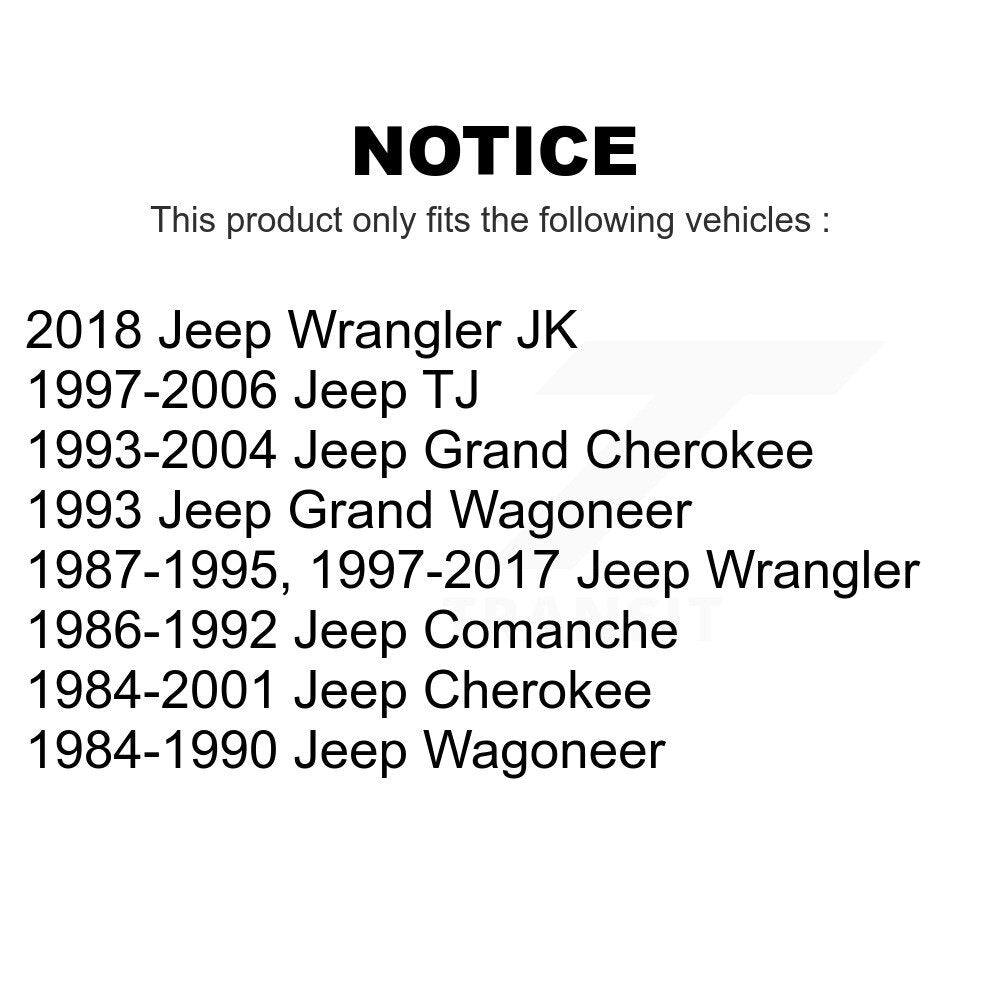 Front Suspension Ball Joints Kit For Jeep Wrangler Grand Cherokee JK Comanche Wagoneer TJ KTR-101764