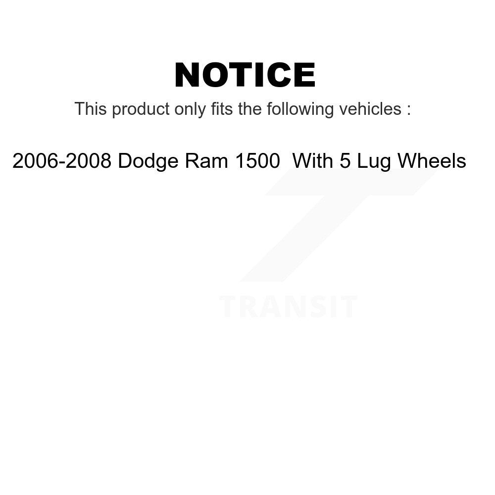 Front Suspension Control Arm And Ball Joint Assembly Kit For 2006-2008 Dodge Ram 1500 With 5 Lug Wheels KTR-101499