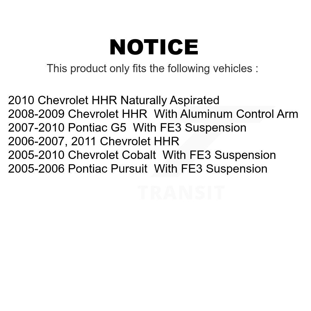 Front Suspension Control Arm And Ball Joint Assembly Kit For Chevrolet Cobalt HHR Pontiac G5 Pursuit KTR-101425