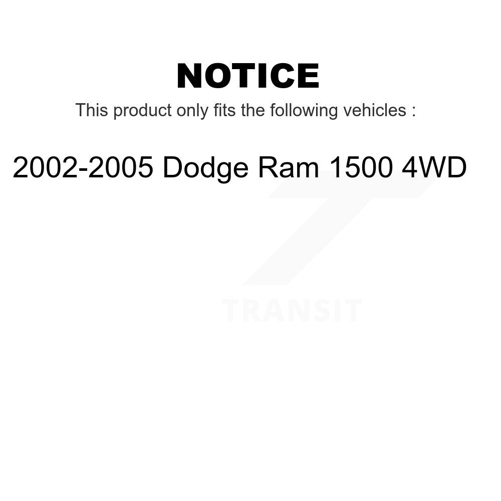 Front Suspension Control Arm And Ball Joint Assembly Stabilizer Bar Link Kit For 2002-2005 Dodge Ram 1500 4WD KTR-100325