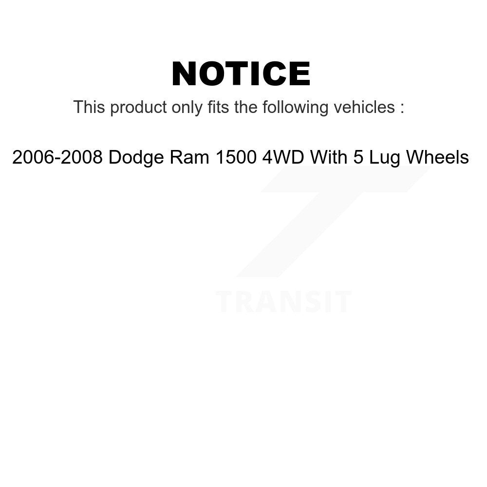 Front Suspension Control Arm And Ball Joint Assembly Stabilizer Bar Link Kit For 2006-2008 Dodge Ram 1500 4WD With 5 Lug Wheels KTR-100013