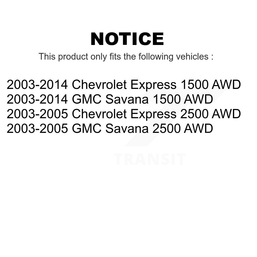 Front Suspension Control Arm And Ball Joint Assembly Stabilizer Bar Link Kit For Chevrolet Express 1500 2500 GMC Savana AWD KTR-100098