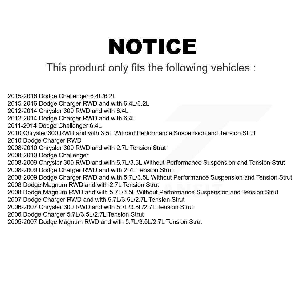Front Suspension Control Arm And Ball Joint Assembly Stabilizer Bar Link Kit For Dodge Charger Chrysler 300 Challenger Magnum KTR-100256