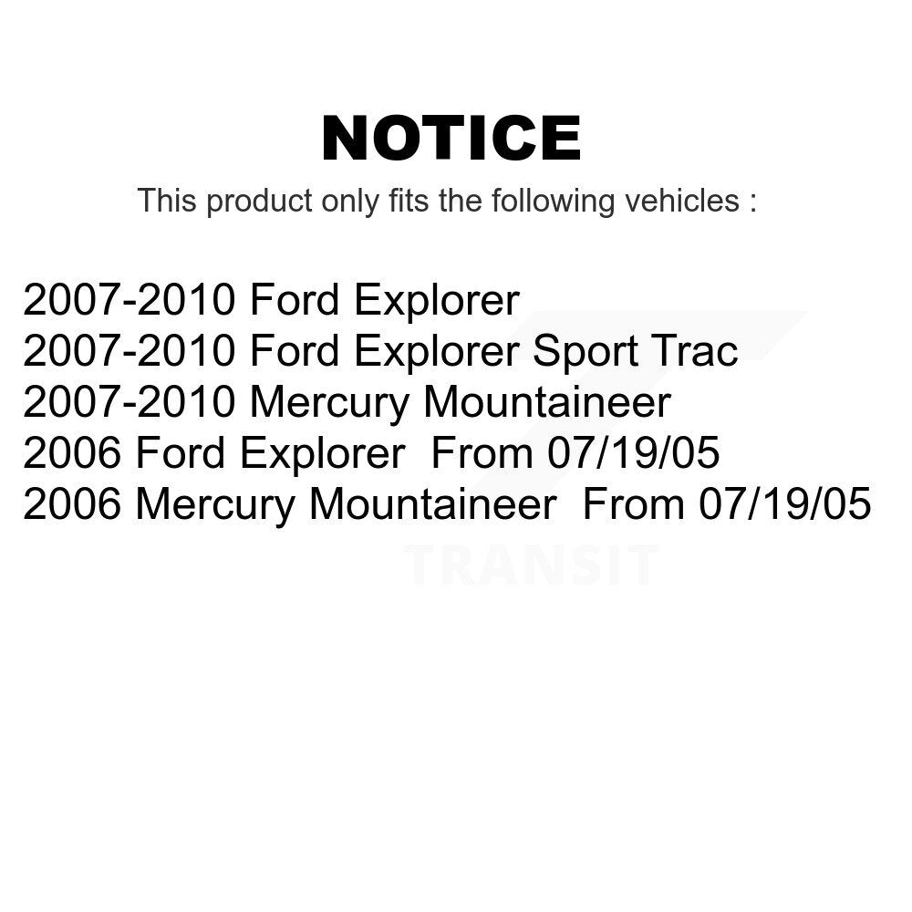 Front Suspension Control Arm And Ball Joint Assembly Stabilizer Bar Link Kit For Ford Explorer Sport Trac Mercury Mountaineer KTR-100046