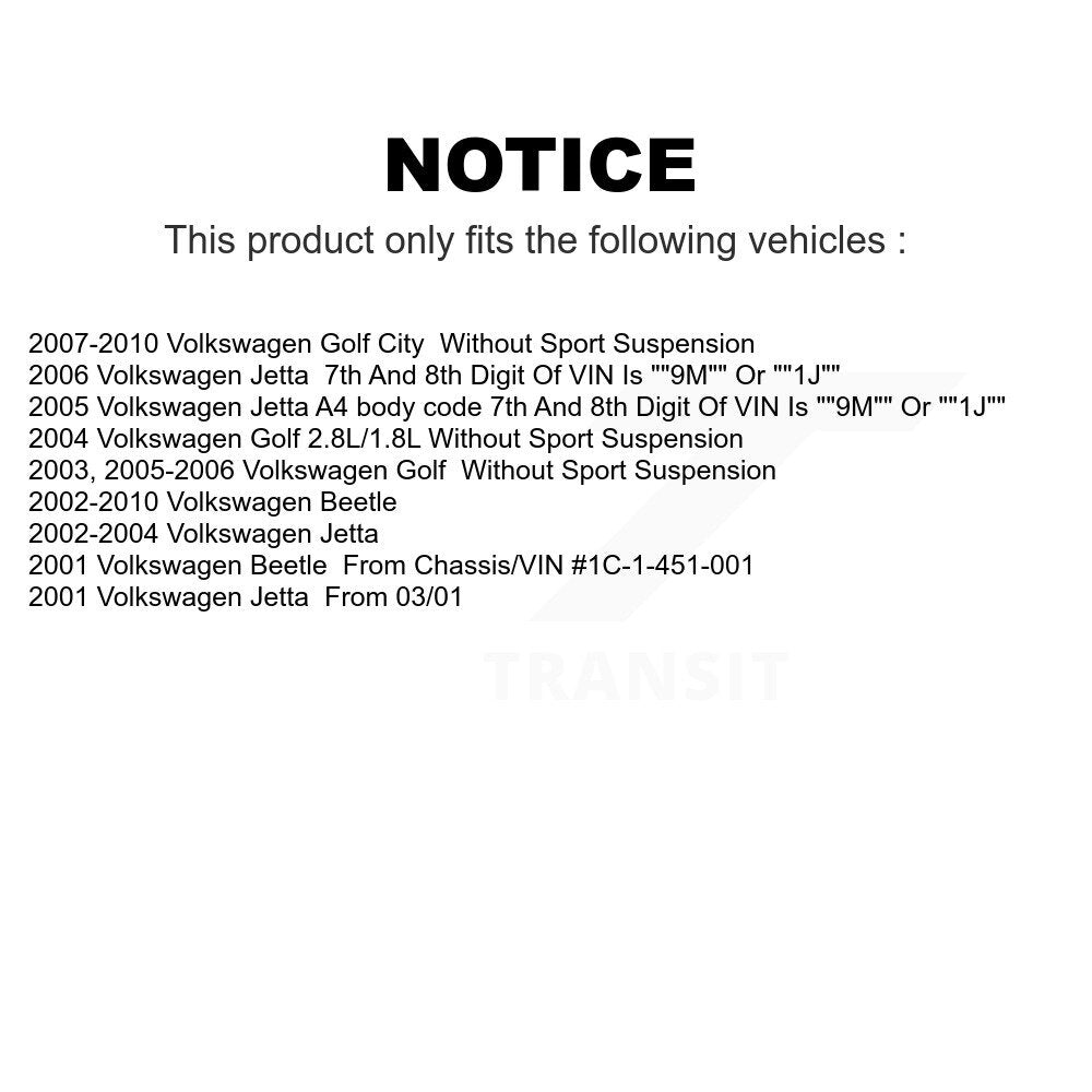 Front Suspension Control Arm And Ball Joint Assembly Stabilizer Bar Link Kit For Volkswagen Jetta Beetle Golf City KTR-100127