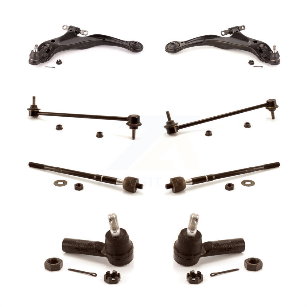 Front Suspension Control Arm And Ball Joint Assembly Steering Tie Rod End Stabilizer Bar Link Kit (8Pc) For 1998-2003 Toyota Sienna KTR-100466