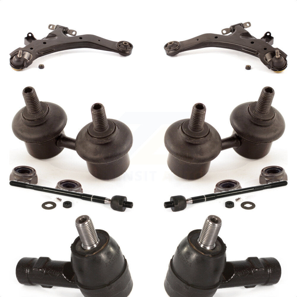 Front Suspension Control Arm And Ball Joint Assembly Steering Tie Rod End Stabilizer Bar Link Kit (8Pc) For 2001-2006 Hyundai Elantra KTR-100382