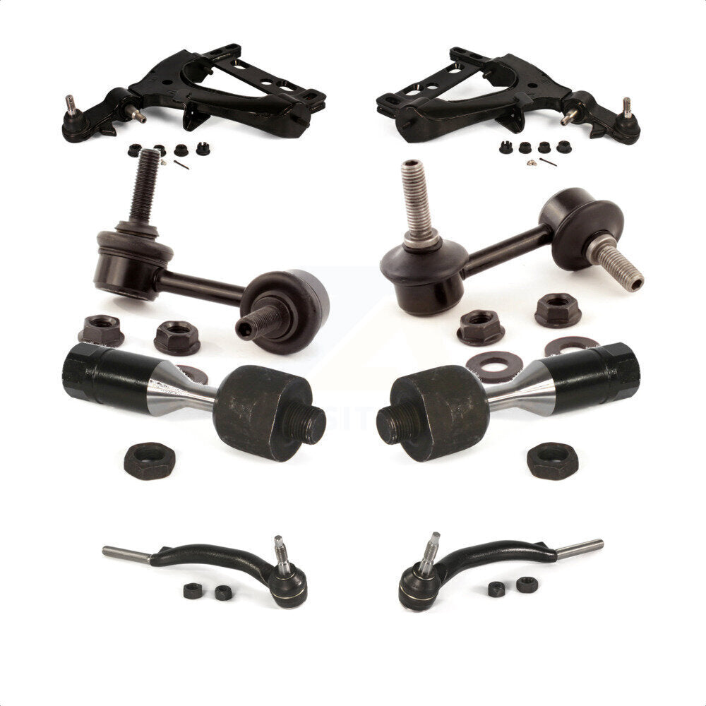 Front Suspension Control Arm And Ball Joint Assembly Steering Tie Rod End Stabilizer Bar Link Kit (8Pc) For 2002-2002 Chevrolet Trailblazer GMC Envoy Oldsmobile Bravada EXT XL With 14mm Diameter Thread KTR-100592