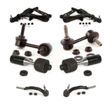Front Suspension Control Arm And Ball Joint Assembly Steering Tie Rod End Stabilizer Bar Link Kit (8Pc) For 2002-2002 Chevrolet Trailblazer GMC Envoy Oldsmobile Bravada EXT XL With 14mm Diameter Thread KTR-100592