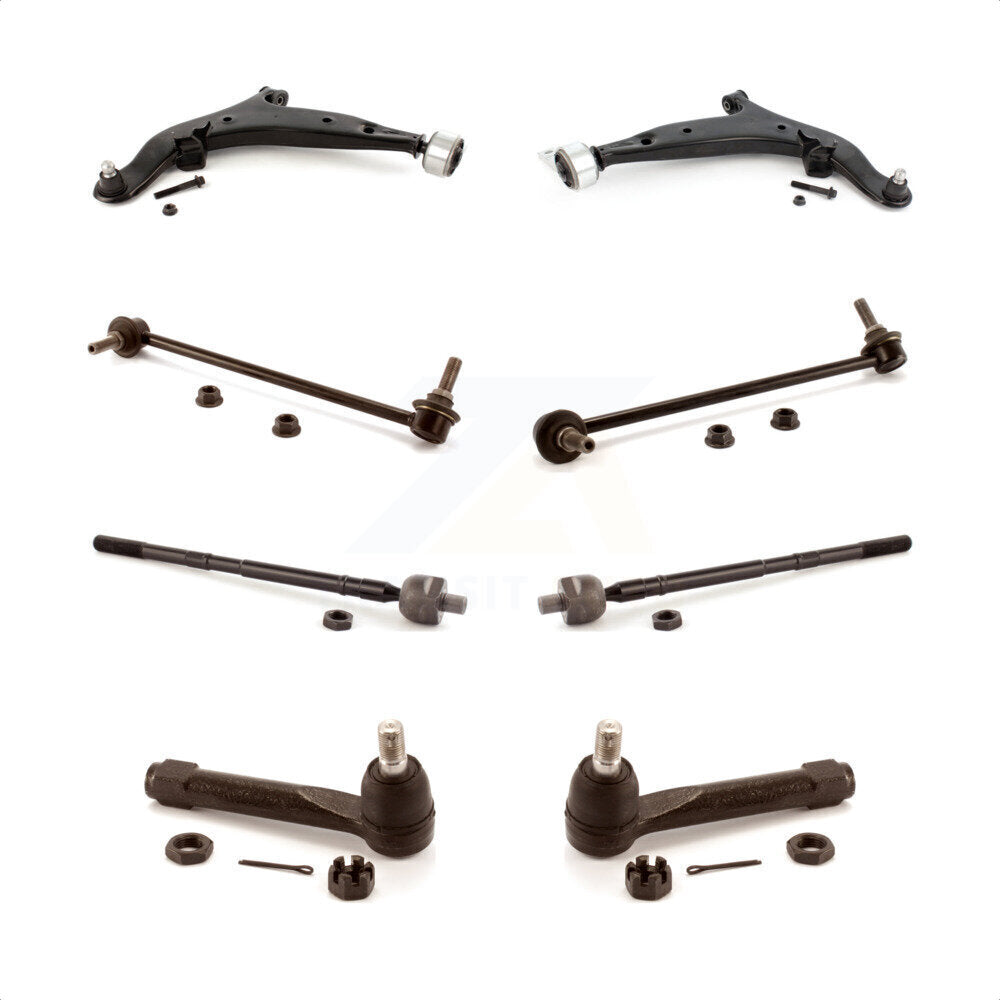 Front Suspension Control Arm And Ball Joint Assembly Steering Tie Rod End Stabilizer Bar Link Kit (8Pc) For 2004-2009 Nissan Quest KTR-100464