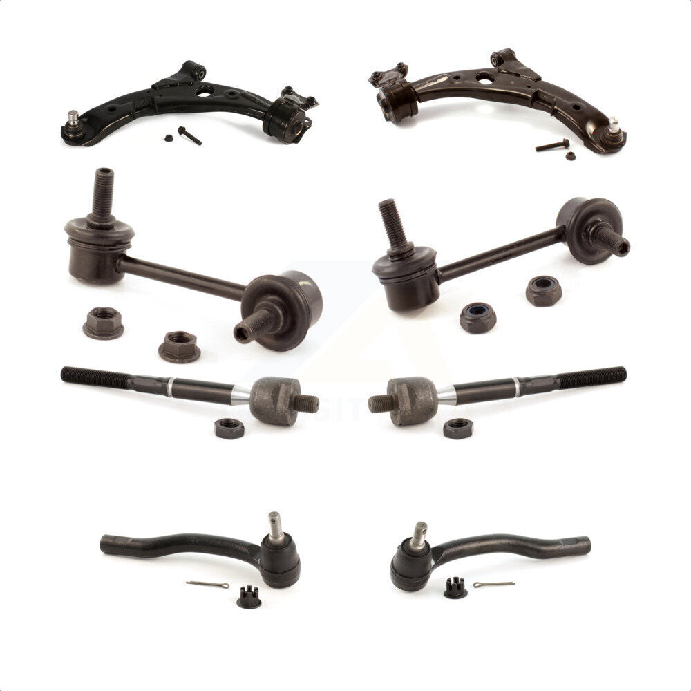 Front Suspension Control Arm And Ball Joint Assembly Steering Tie Rod End Stabilizer Bar Link Kit (8Pc) For 2007-2012 Mazda CX-7 KTR-100600
