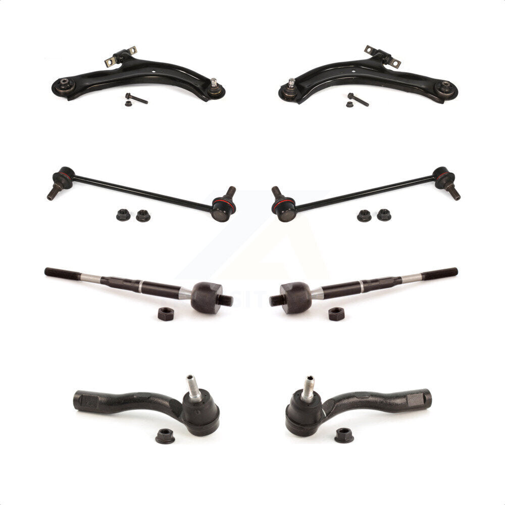 Front Suspension Control Arm And Ball Joint Assembly Steering Tie Rod End Stabilizer Bar Link Kit (8Pc) For 2007-2012 Nissan Sentra KTR-100546
