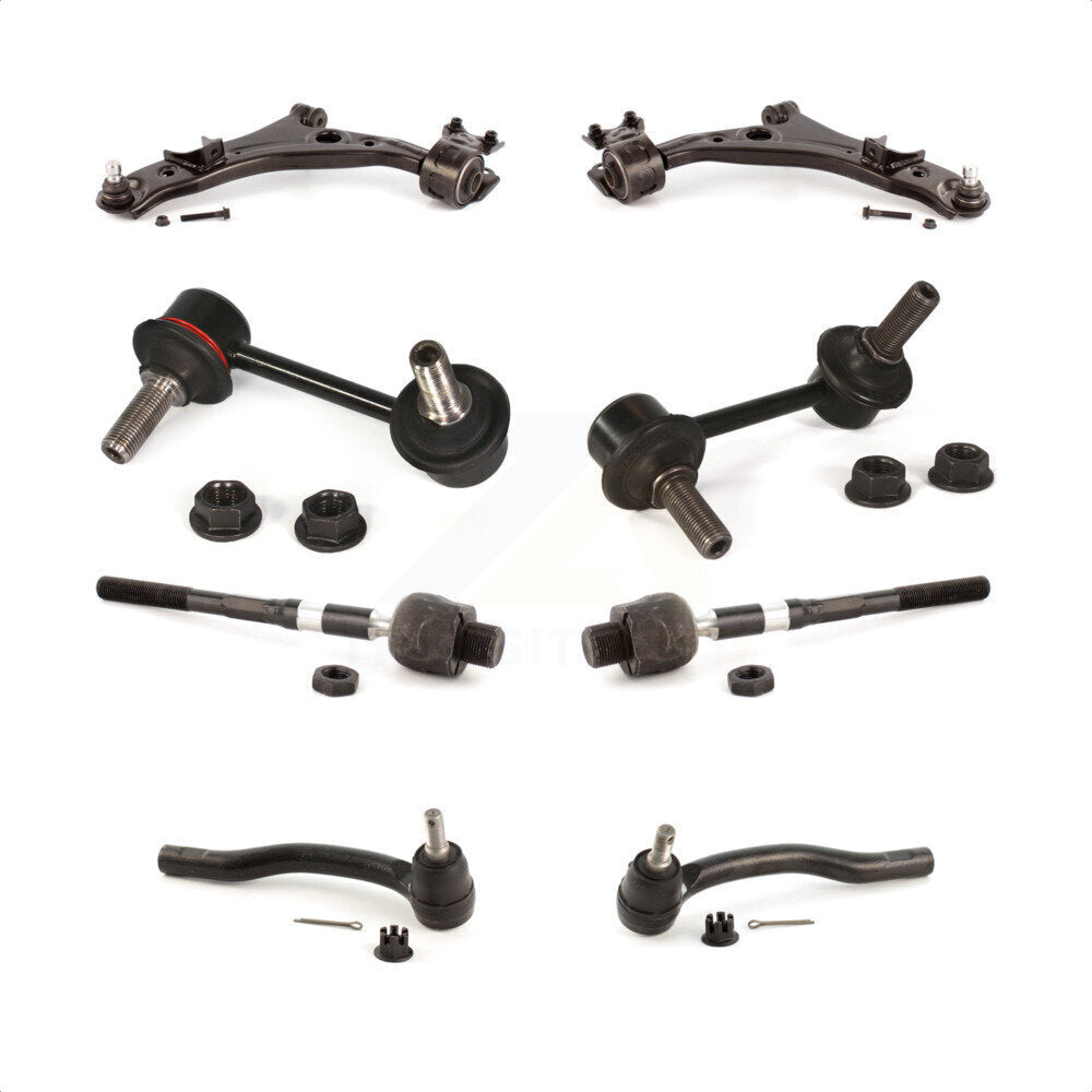 Front Suspension Control Arm And Ball Joint Assembly Steering Tie Rod End Stabilizer Bar Link Kit (8Pc) For 2007-2013 Mazda CX-9 KTR-100599