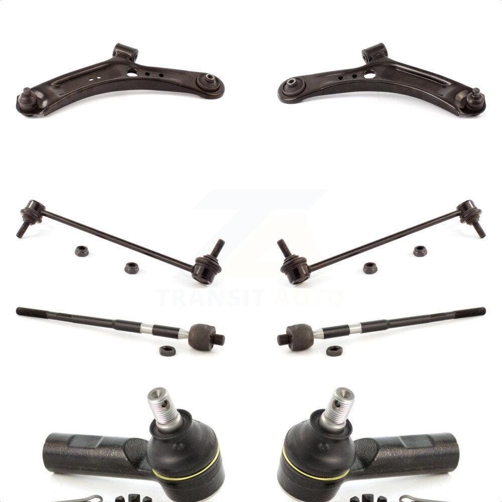 Front Suspension Control Arm And Ball Joint Assembly Steering Tie Rod End Stabilizer Bar Link Kit (8Pc) For 2007-2013 Suzuki SX4 With 16mm Diameter Coarse Thread KTR-100406