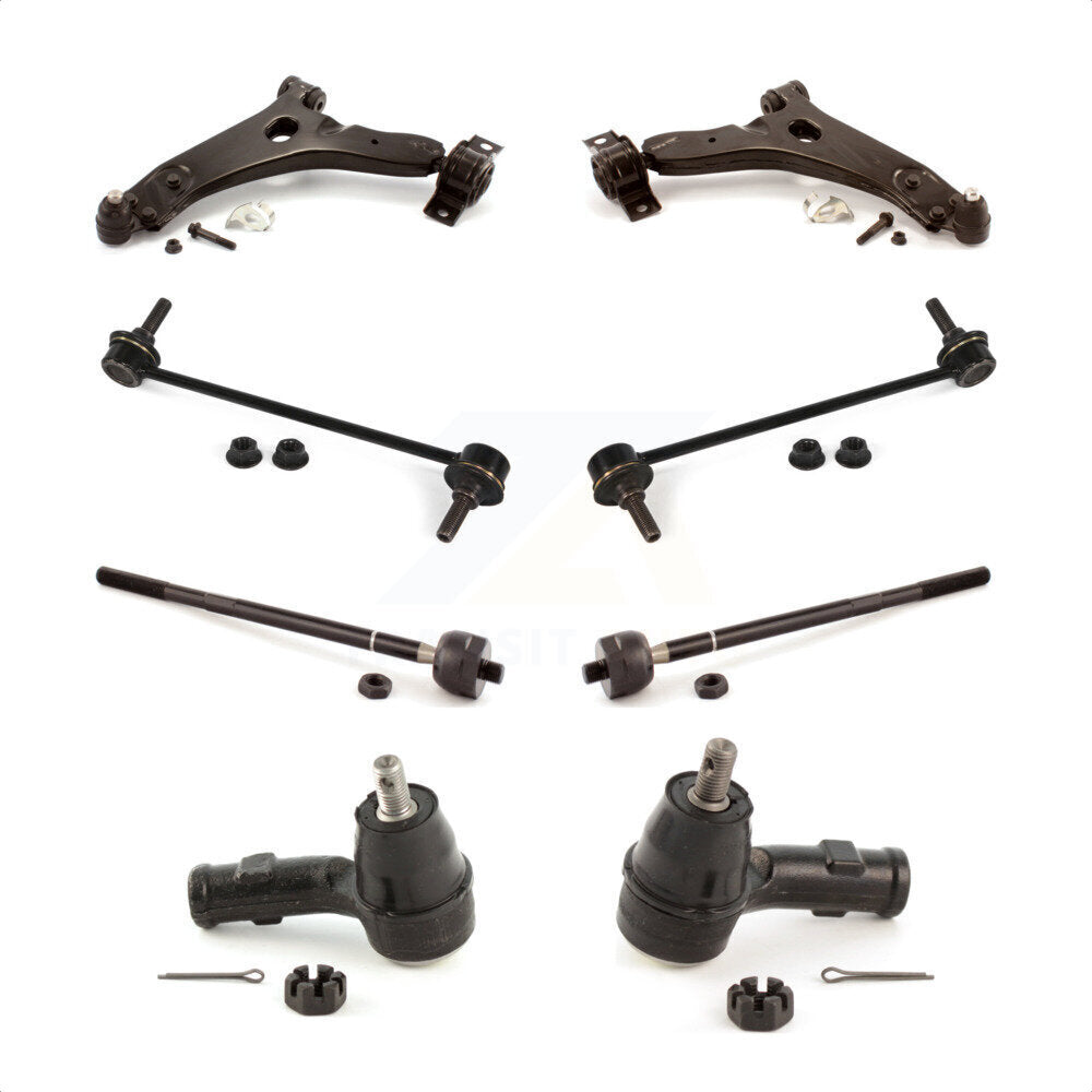 Front Suspension Control Arm And Ball Joint Assembly Steering Tie Rod End Stabilizer Bar Link Kit (8Pc) For 2009-2010 Ford Focus Without Fixed Ratio KTR-100585