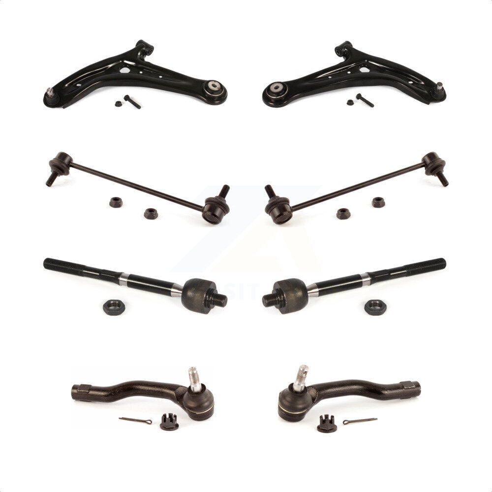 Front Suspension Control Arm And Ball Joint Assembly Steering Tie Rod End Stabilizer Bar Link Kit (8Pc) For 2011-2014 Mazda 2 KTR-100566