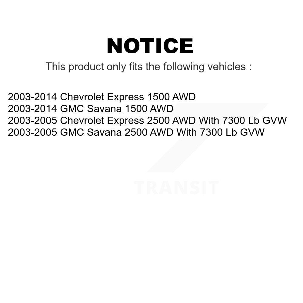 Front Suspension Control Arm And Ball Joint Assembly Steering Tie Rod End Stabilizer Bar Link Kit (8Pc) For Chevrolet Express 1500 2500 GMC Savana AWD KTR-100393