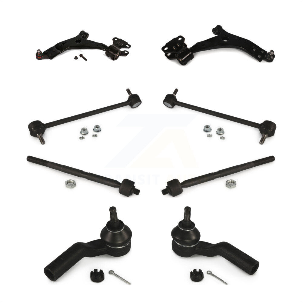 Front Suspension Control Arm And Ball Joint Assembly Steering Tie Rod End Stabilizer Bar Link Kit (8Pc) For Ford Escape K72-100583